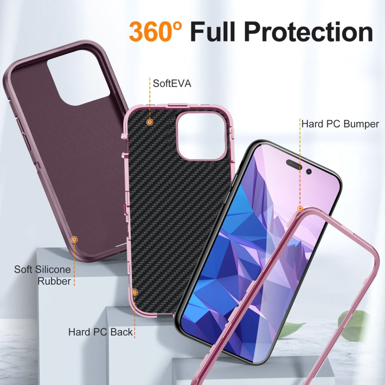 For iPhone 15 Pro Life Waterproof Rugged Phone Case(Purple + Pink) - HoMEdemic™ 