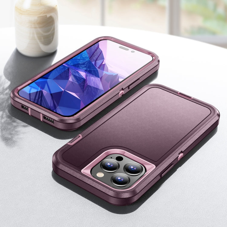 For iPhone 15 Pro Life Waterproof Rugged Phone Case(Purple + Pink) - HoMEdemic™ 