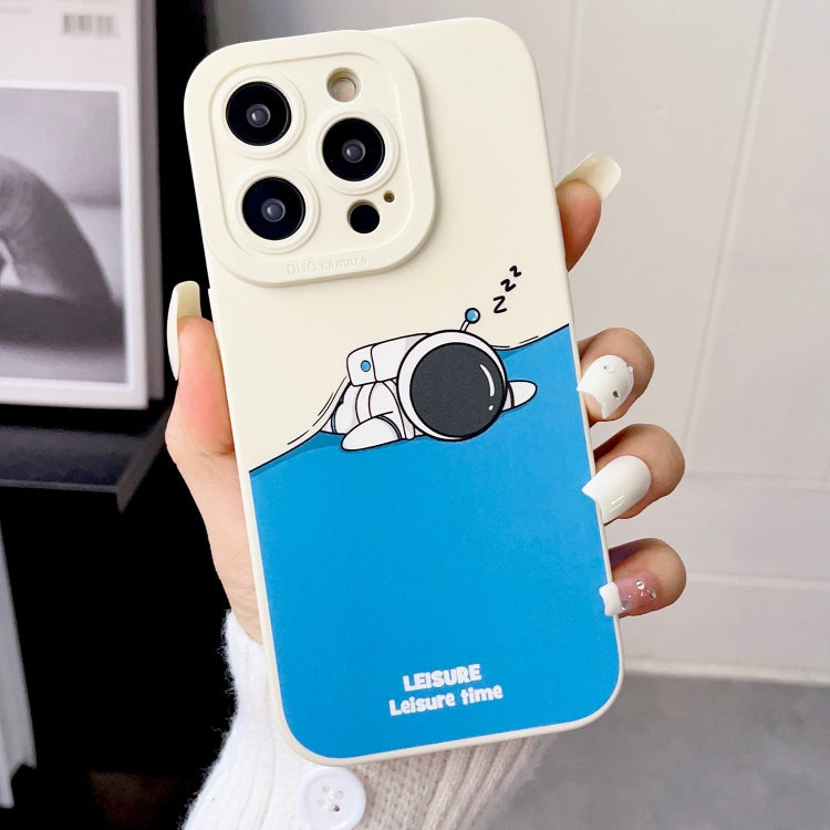 For iPhone 15 Pro Liquid Angel Eyes Astronaut TPU Phone Case(Beige) - HoMEdemic™ 