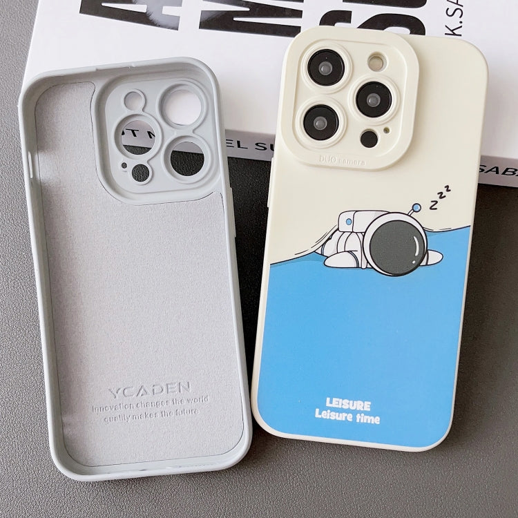 For iPhone 15 Pro Liquid Angel Eyes Astronaut TPU Phone Case(Beige) - HoMEdemic™ 