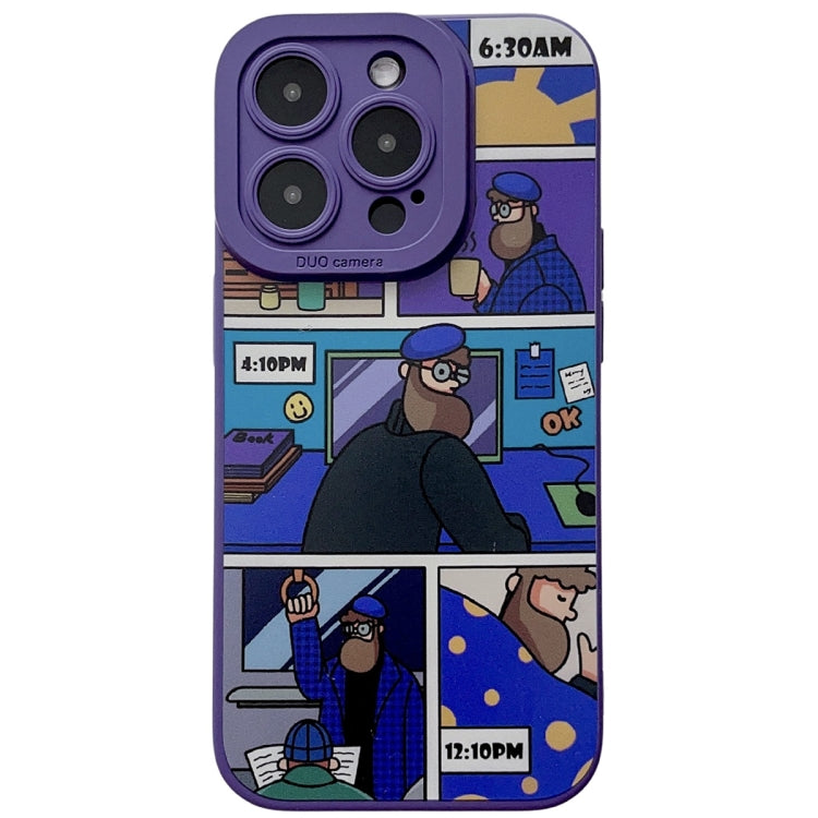 For iPhone 15 Pro Liquid Angel Eyes Bearded TPU Phone Case(Purple) - HoMEdemic™ 