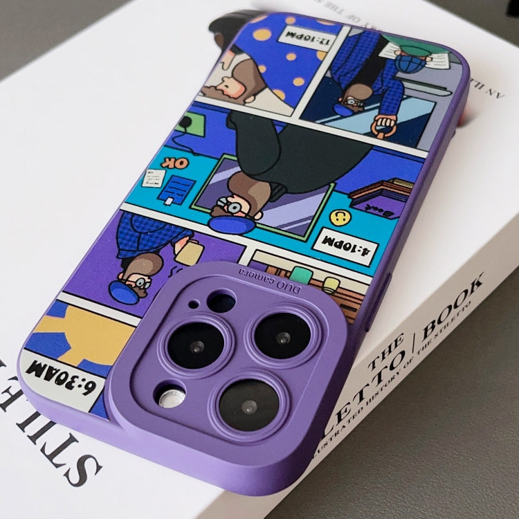 For iPhone 15 Pro Liquid Angel Eyes Bearded TPU Phone Case(Purple) - HoMEdemic™ 