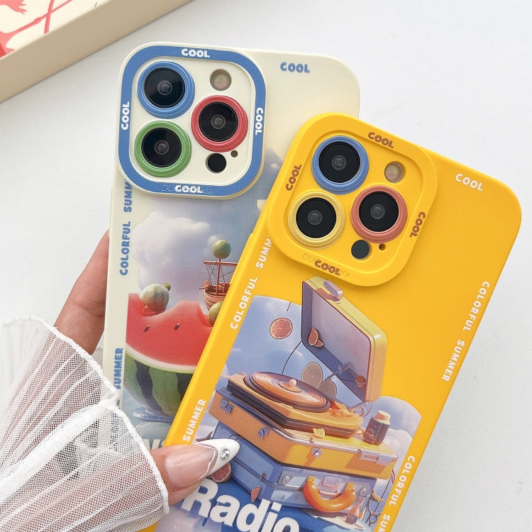 For iPhone 15 Pro Liquid Angel Eyes Dopamine TPU Phone Case(CD Player) - HoMEdemic™ 