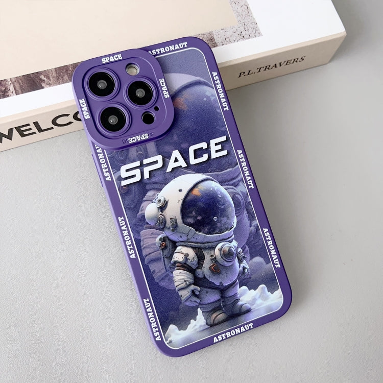 For iPhone 15 Pro Liquid Angel Eyes Giant Astronaut TPU Phone Case(Purple) - HoMEdemic™ 