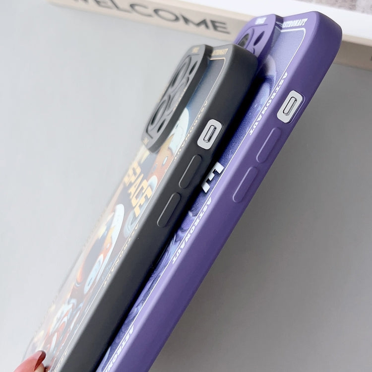 For iPhone 15 Pro Liquid Angel Eyes Giant Astronaut TPU Phone Case(Purple) - HoMEdemic™ 