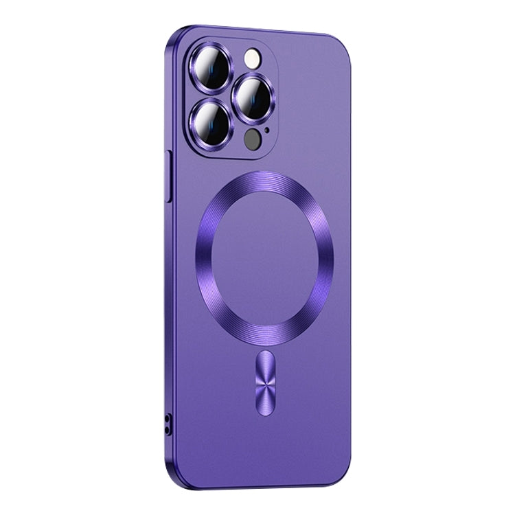 For iPhone 15 Pro Liquid Lens Protector Magsafe Phone Case(Dark Purple) - HoMEdemic™ 