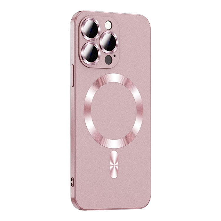 For iPhone 15 Pro Liquid Lens Protector Magsafe Phone Case(Gold Pink) - HoMEdemic™ 