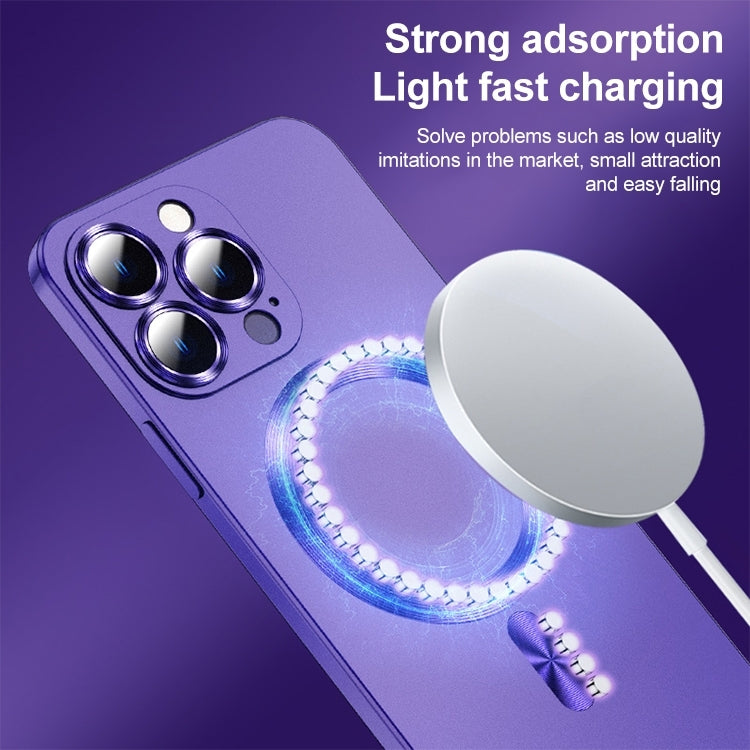 For iPhone 15 Pro Liquid Lens Protector Magsafe Phone Case(Navy Blue) - HoMEdemic™ 