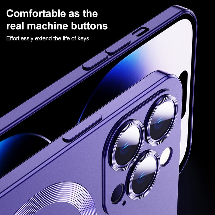 For iPhone 15 Pro Liquid Lens Protector Magsafe Phone Case(Navy Blue) - HoMEdemic™ 