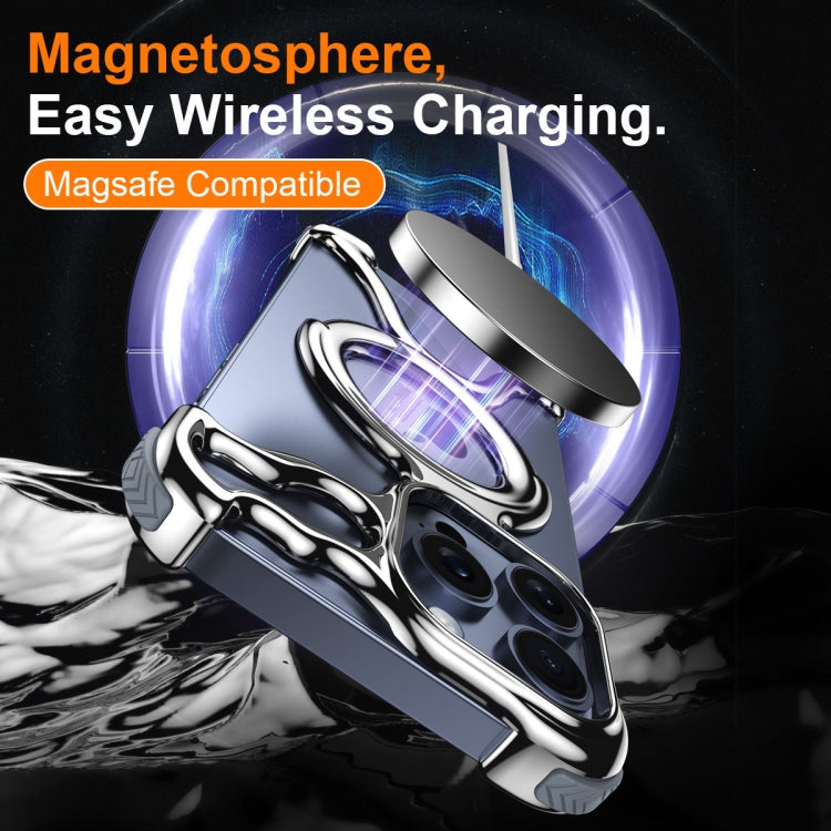 For iPhone 15 Pro Liquid Plating PC Hollow MagSafe Phone Case(Purple) - HoMEdemic™ 
