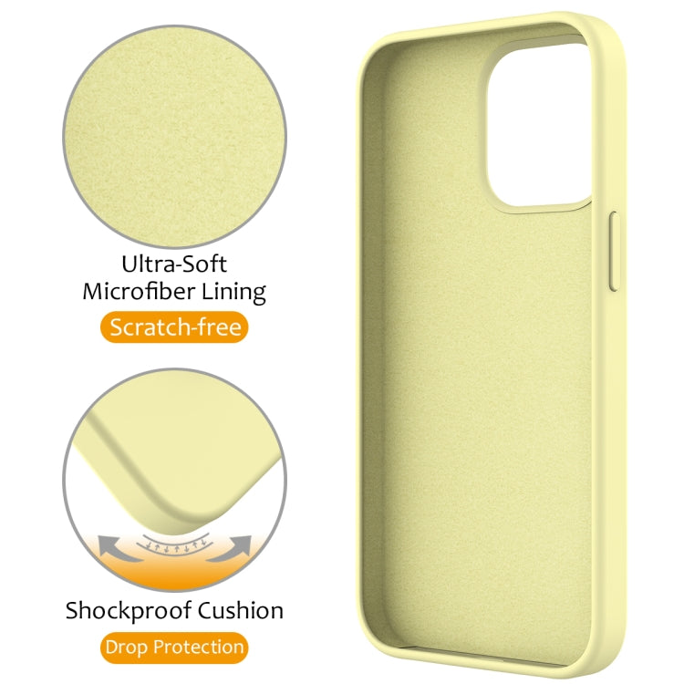 For iPhone 15 Pro Liquid Silicone MagSafe Magnetic Phone Case with Ring Holder(Yellow) - HoMEdemic™ 