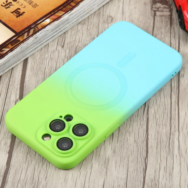 For iPhone 15 Pro Liquid TPU Silicone Gradient MagSafe Phone Case(Cyan Blue) - HoMEdemic™ 