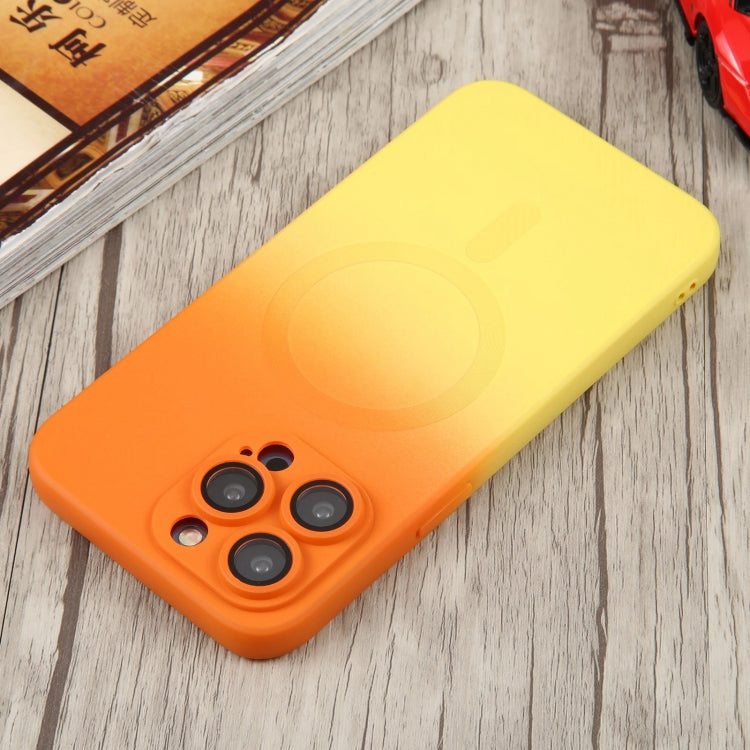 For iPhone 15 Pro Liquid TPU Silicone Gradient MagSafe Phone Case(Orange Yellow) - HoMEdemic™ 