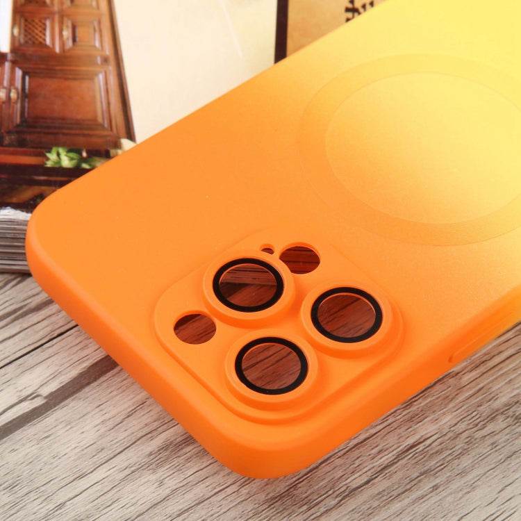 For iPhone 15 Pro Liquid TPU Silicone Gradient MagSafe Phone Case(Orange Yellow) - HoMEdemic™ 