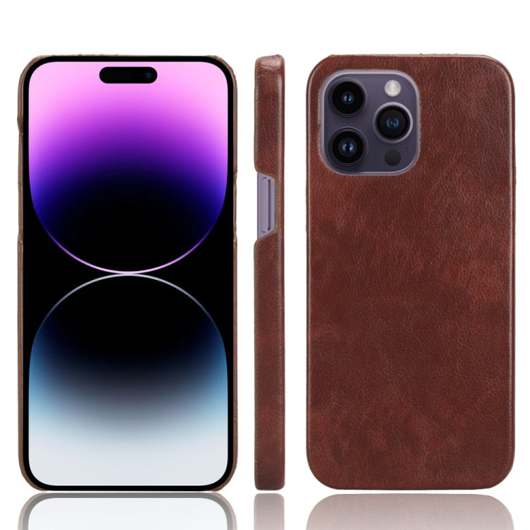 For iPhone 15 Pro Litchi Texture Back Cover Phone Case(Brown) - HoMEdemic™ 