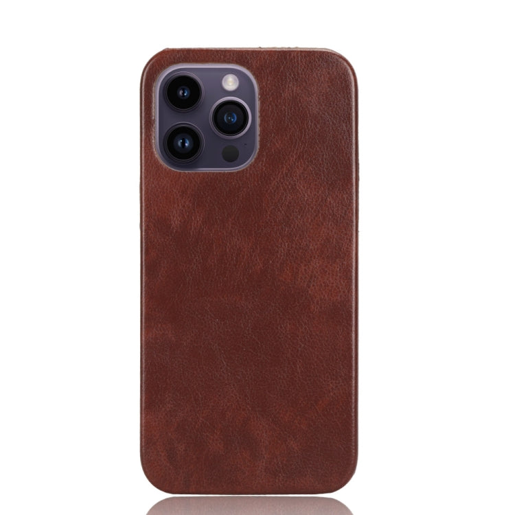 For iPhone 15 Pro Litchi Texture Back Cover Phone Case(Brown) - HoMEdemic™ 