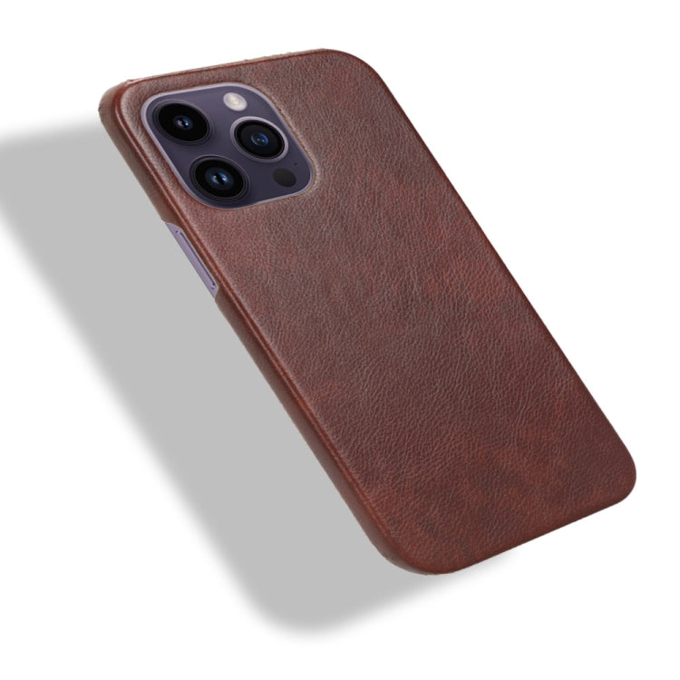 For iPhone 15 Pro Litchi Texture Back Cover Phone Case(Brown) - HoMEdemic™ 