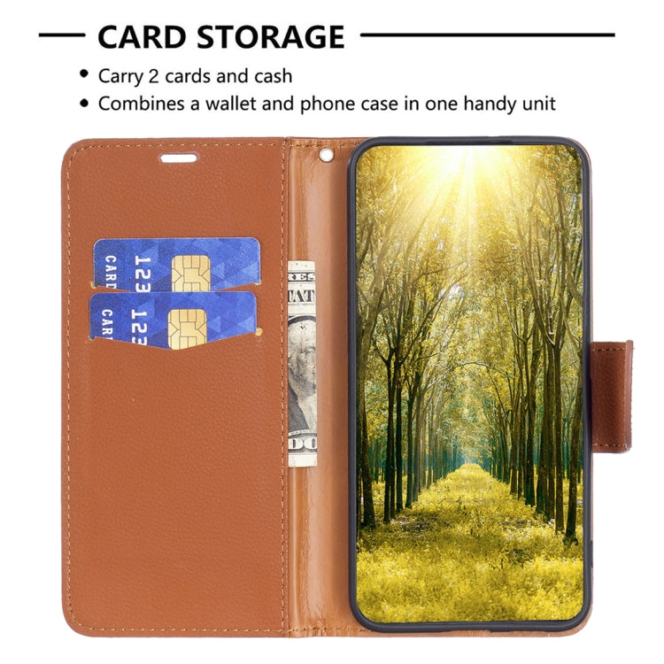 For iPhone 15 Pro Litchi Texture Pure Color Flip Leather Phone Case(Brown) - HoMEdemic™ 