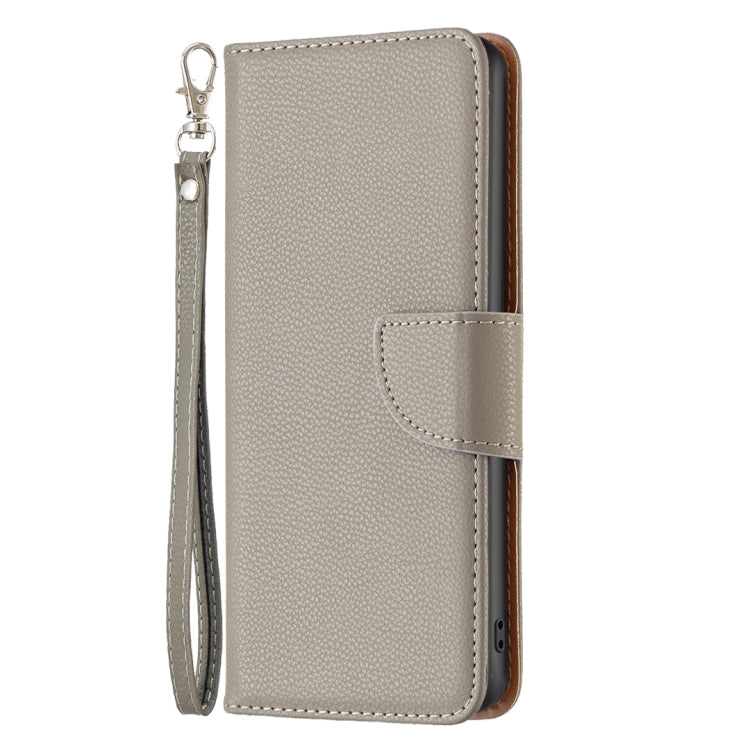 For iPhone 15 Pro Litchi Texture Pure Color Flip Leather Phone Case(Grey) - HoMEdemic™ 