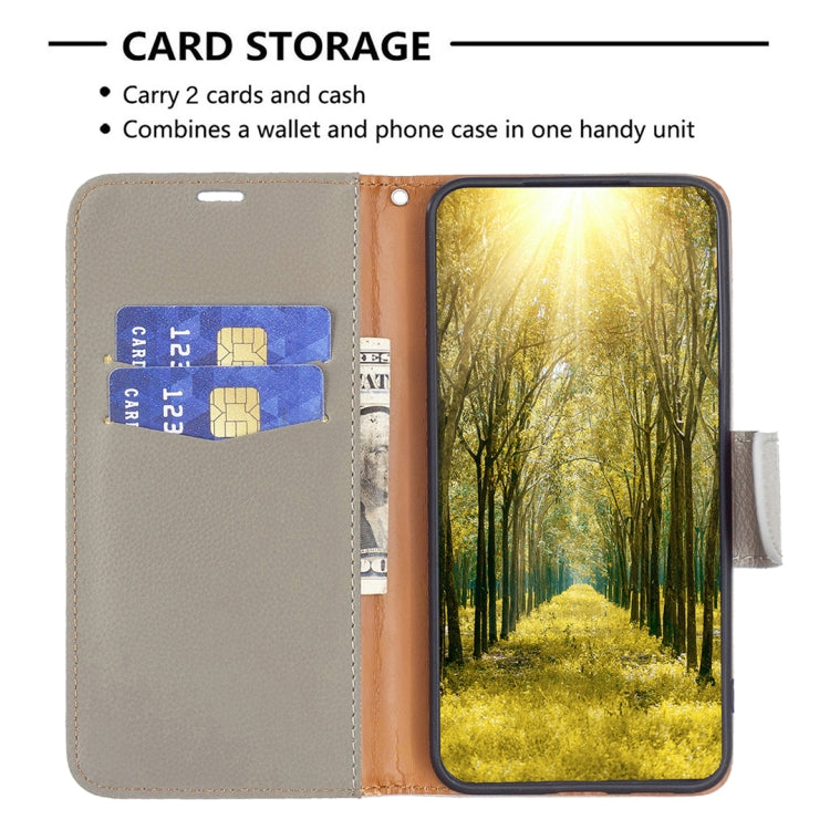 For iPhone 15 Pro Litchi Texture Pure Color Flip Leather Phone Case(Grey) - HoMEdemic™ 
