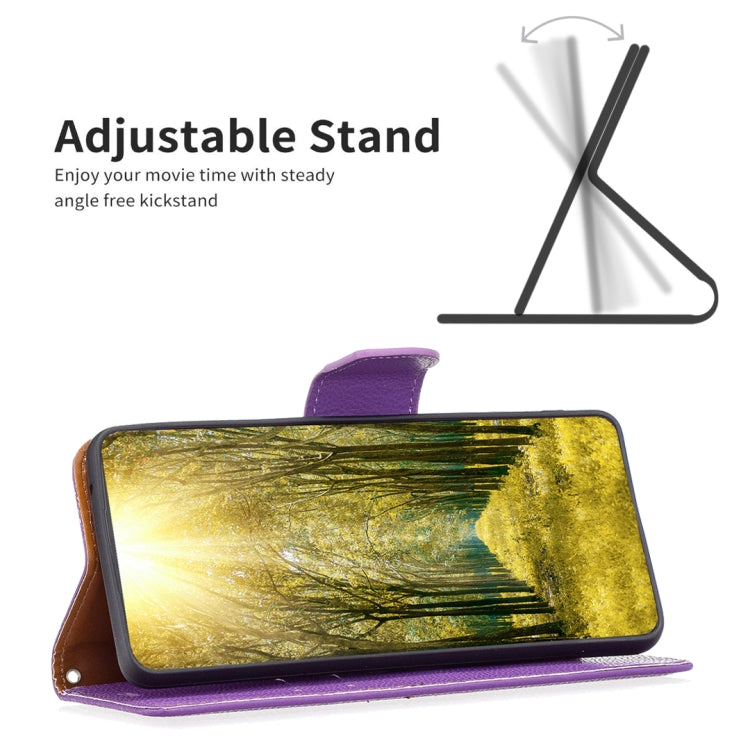 For iPhone 15 Pro Litchi Texture Pure Color Flip Leather Phone Case(Purple) - HoMEdemic™ 