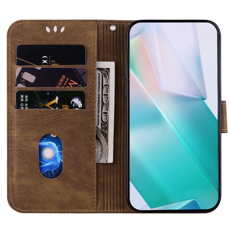 For iPhone 15 Pro Little Tiger Embossed Leather Phone Case(Brown) - HoMEdemic™ 