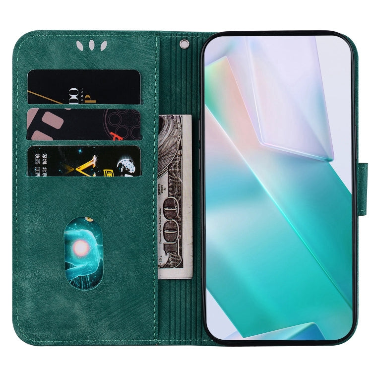 For iPhone 15 Pro Little Tiger Embossed Leather Phone Case(Green) - HoMEdemic™ 