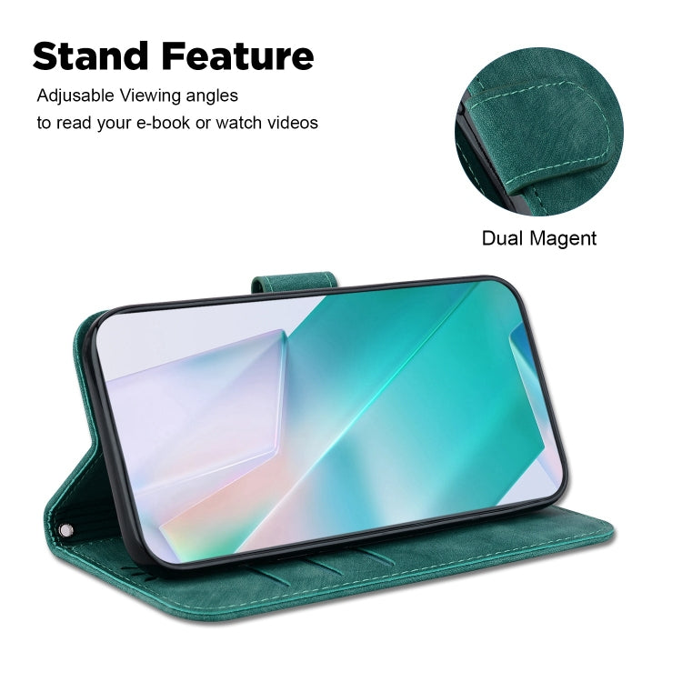 For iPhone 15 Pro Little Tiger Embossed Leather Phone Case(Green) - HoMEdemic™ 