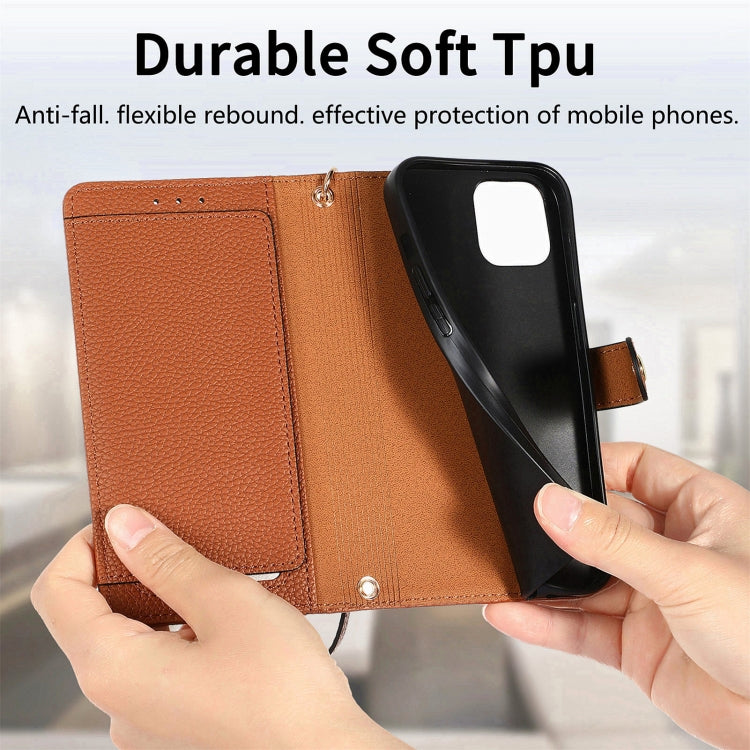 For iPhone 15 Pro Love Zipper Lanyard Leather Phone Case(Brown) - HoMEdemic™ 