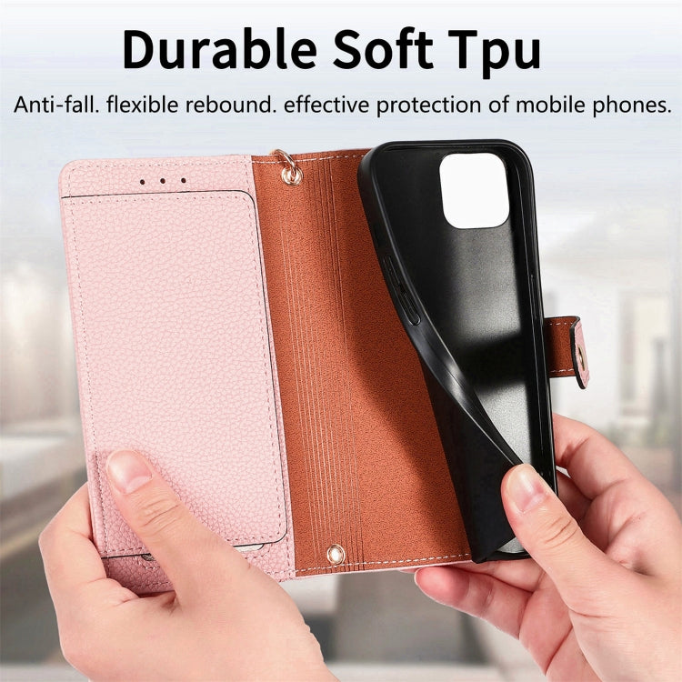 For iPhone 15 Pro Love Zipper Lanyard Leather Phone Case(Pink) - HoMEdemic™ 