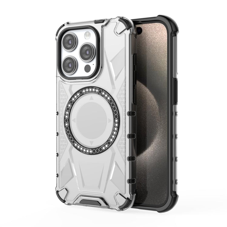 For iPhone 15 Pro MagSafe Armor Holder PC Hybrid TPU Phone Case(White) - HoMEdemic™ 