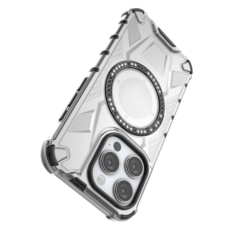 For iPhone 15 Pro MagSafe Armor Holder PC Hybrid TPU Phone Case(White) - HoMEdemic™ 