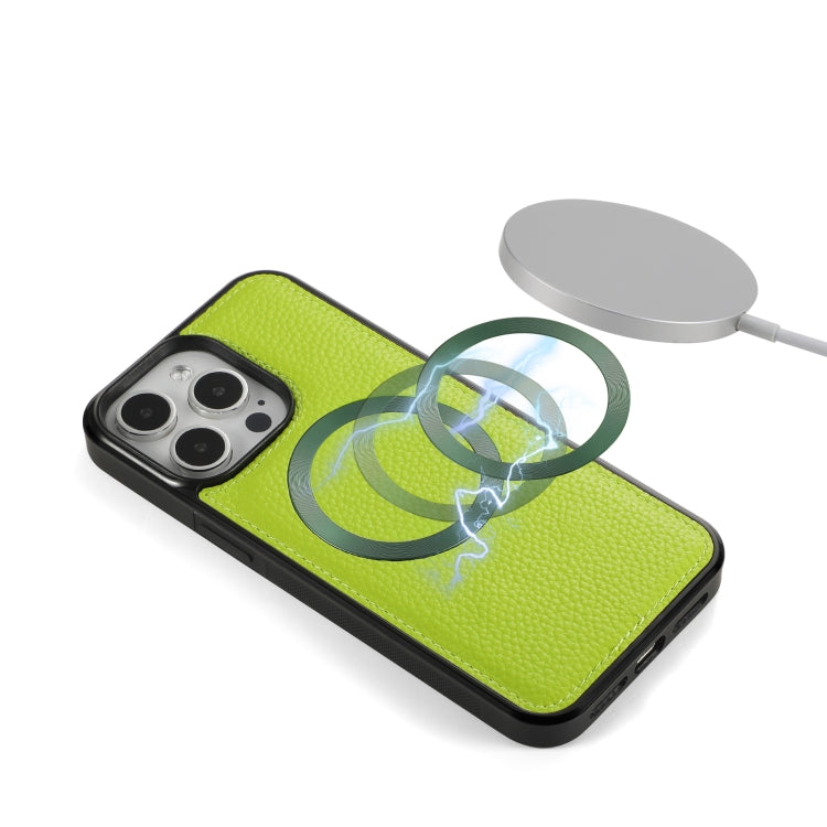 For iPhone 15 Pro MagSafe Crossbody Multi-functional Zipper Wallet Litchi Leather Phone Case(Green) - HoMEdemic™ 