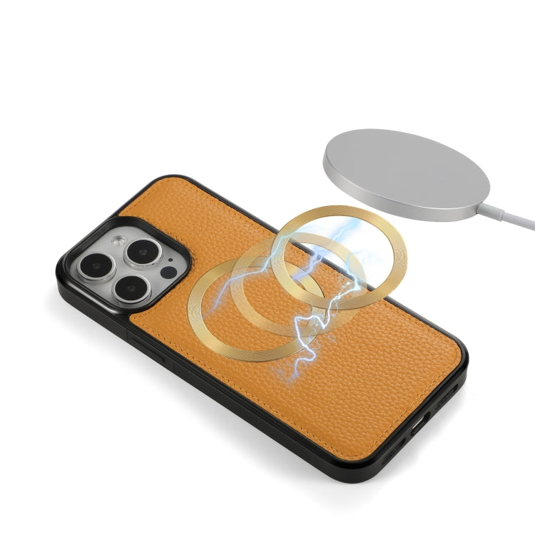 For iPhone 15 Pro MagSafe Crossbody Multi-functional Zipper Wallet Litchi Leather Phone Case(Orange) - HoMEdemic™ 