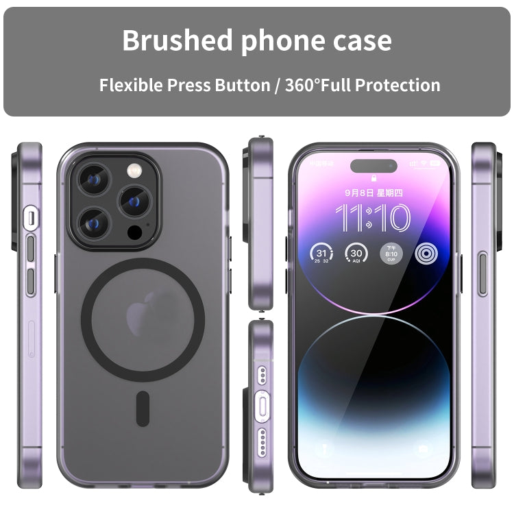 For iPhone 15 Pro MagSafe Frosted Translucent TPU + PC Full Coverage Phone Case(Black) - HoMEdemic™ 