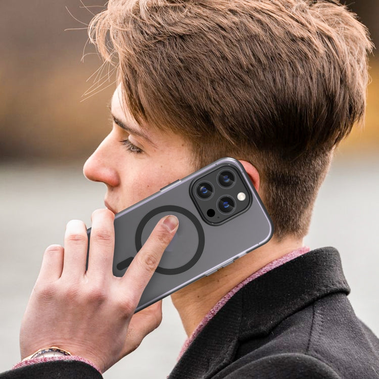 For iPhone 15 Pro MagSafe Frosted Translucent TPU + PC Full Coverage Phone Case(Black) - HoMEdemic™ 