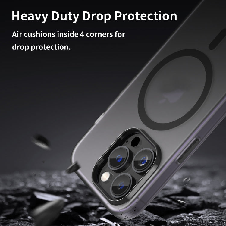 For iPhone 15 Pro MagSafe Frosted Translucent TPU + PC Full Coverage Phone Case(Black) - HoMEdemic™ 