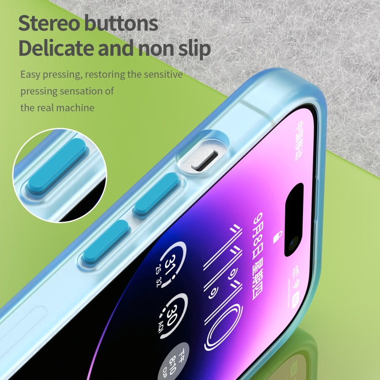 For iPhone 15 Pro MagSafe Frosted Translucent TPU + PC Full Coverage Phone Case(Blue) - HoMEdemic™ 