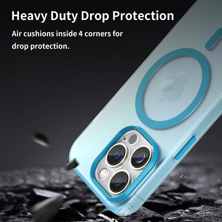 For iPhone 15 Pro MagSafe Frosted Translucent TPU + PC Full Coverage Phone Case(Blue) - HoMEdemic™ 