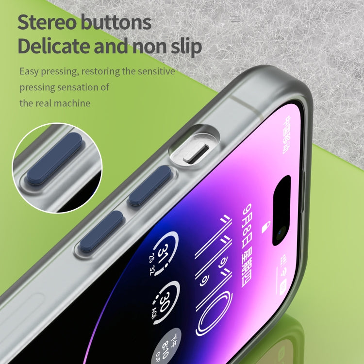 For iPhone 15 Pro MagSafe Frosted Translucent TPU + PC Full Coverage Phone Case(Dark Blue) - HoMEdemic™ 