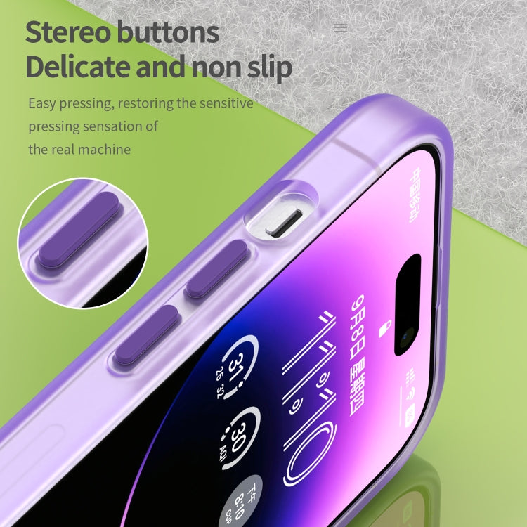 For iPhone 15 Pro MagSafe Frosted Translucent TPU + PC Full Coverage Phone Case(Dark Purple) - HoMEdemic™ 