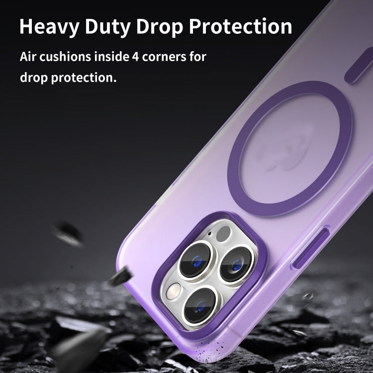 For iPhone 15 Pro MagSafe Frosted Translucent TPU + PC Full Coverage Phone Case(Dark Purple) - HoMEdemic™ 