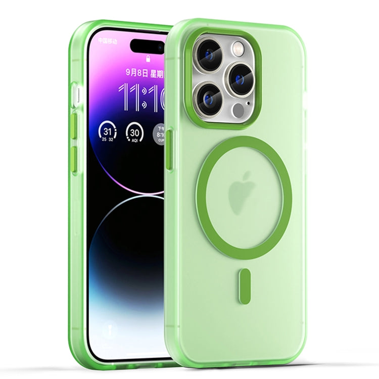 For iPhone 15 Pro MagSafe Frosted Translucent TPU + PC Full Coverage Phone Case(Green) - HoMEdemic™ 