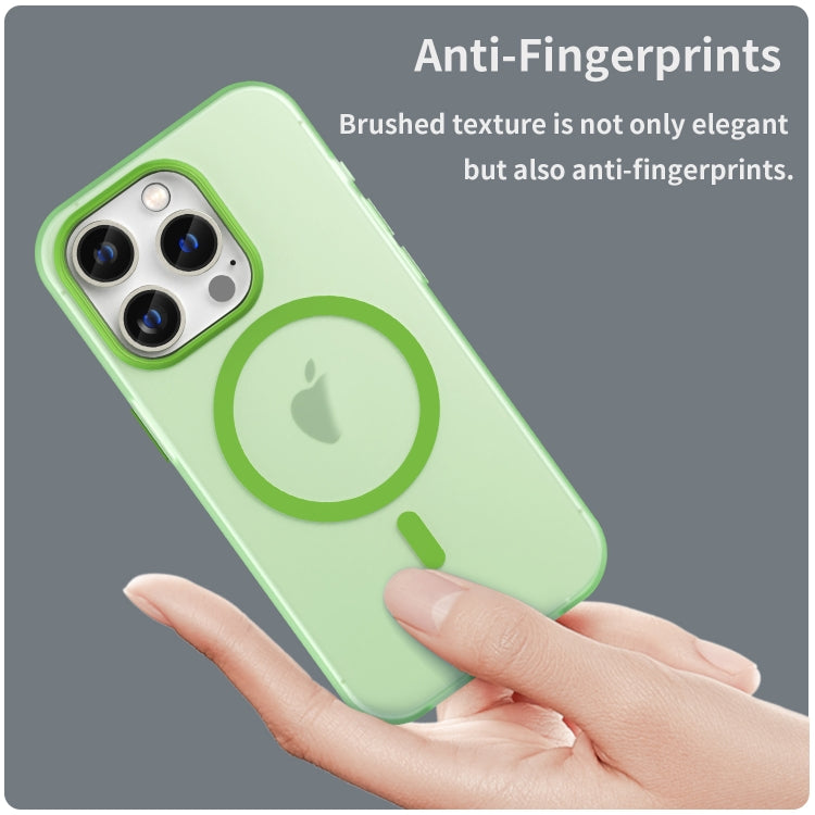 For iPhone 15 Pro MagSafe Frosted Translucent TPU + PC Full Coverage Phone Case(Green) - HoMEdemic™ 