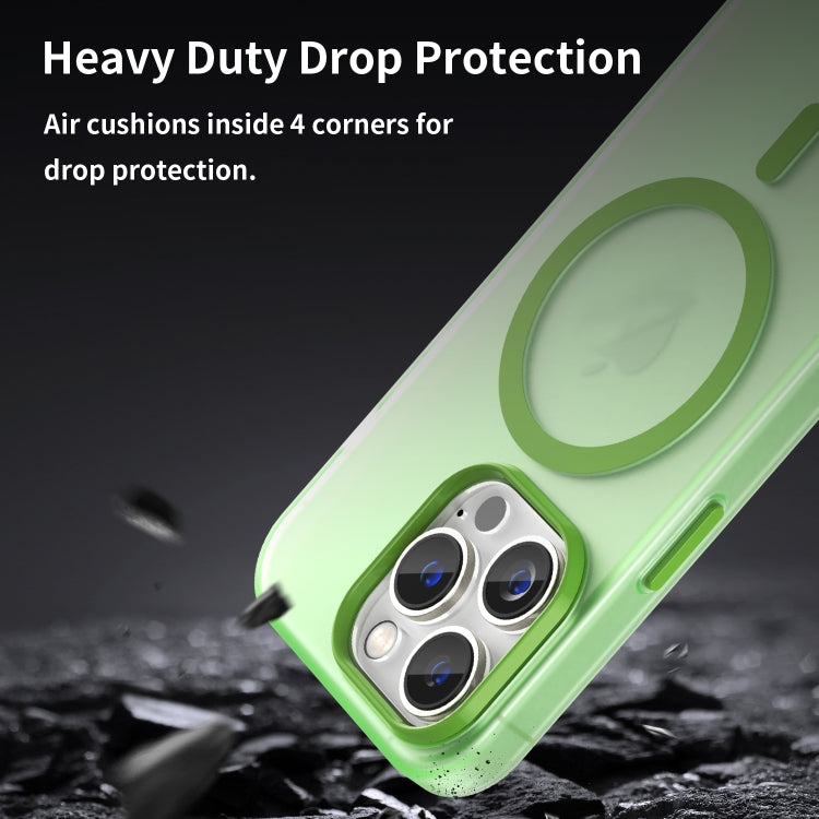 For iPhone 15 Pro MagSafe Frosted Translucent TPU + PC Full Coverage Phone Case(Green) - HoMEdemic™ 