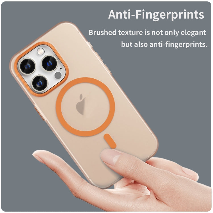 For iPhone 15 Pro MagSafe Frosted Translucent TPU + PC Full Coverage Phone Case(Orange) - HoMEdemic™ 
