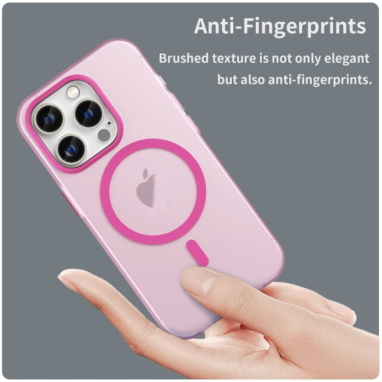For iPhone 15 Pro MagSafe Frosted Translucent TPU + PC Full Coverage Phone Case(Pink) - HoMEdemic™ 