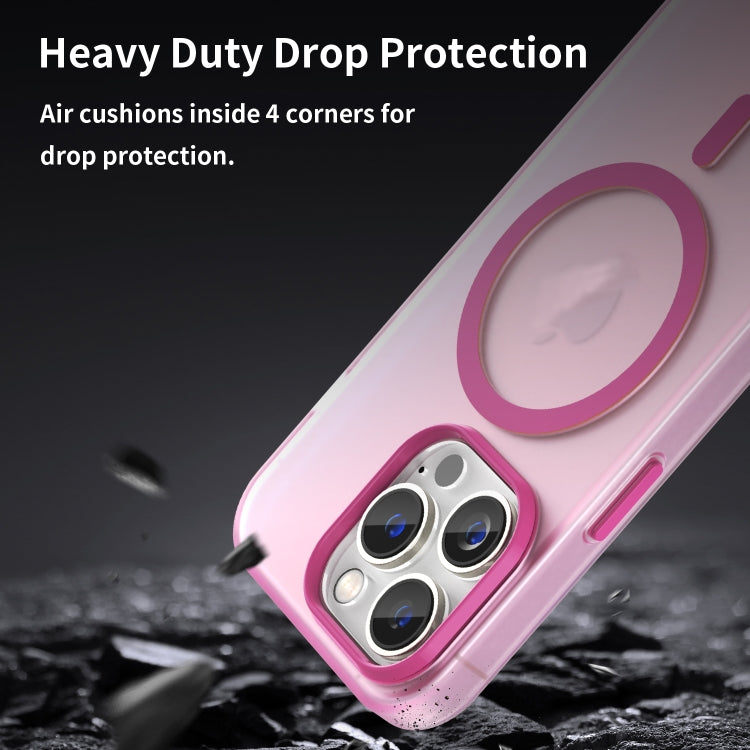 For iPhone 15 Pro MagSafe Frosted Translucent TPU + PC Full Coverage Phone Case(Pink) - HoMEdemic™ 