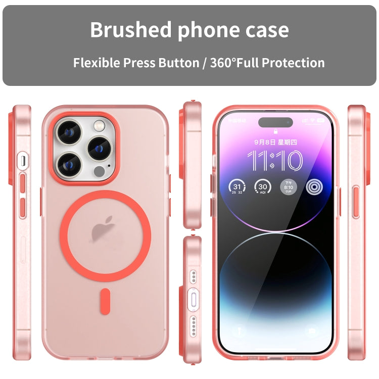 For iPhone 15 Pro MagSafe Frosted Translucent TPU + PC Full Coverage Phone Case(Red) - HoMEdemic™ 