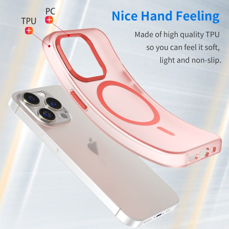 For iPhone 15 Pro MagSafe Frosted Translucent TPU + PC Full Coverage Phone Case(Red) - HoMEdemic™ 